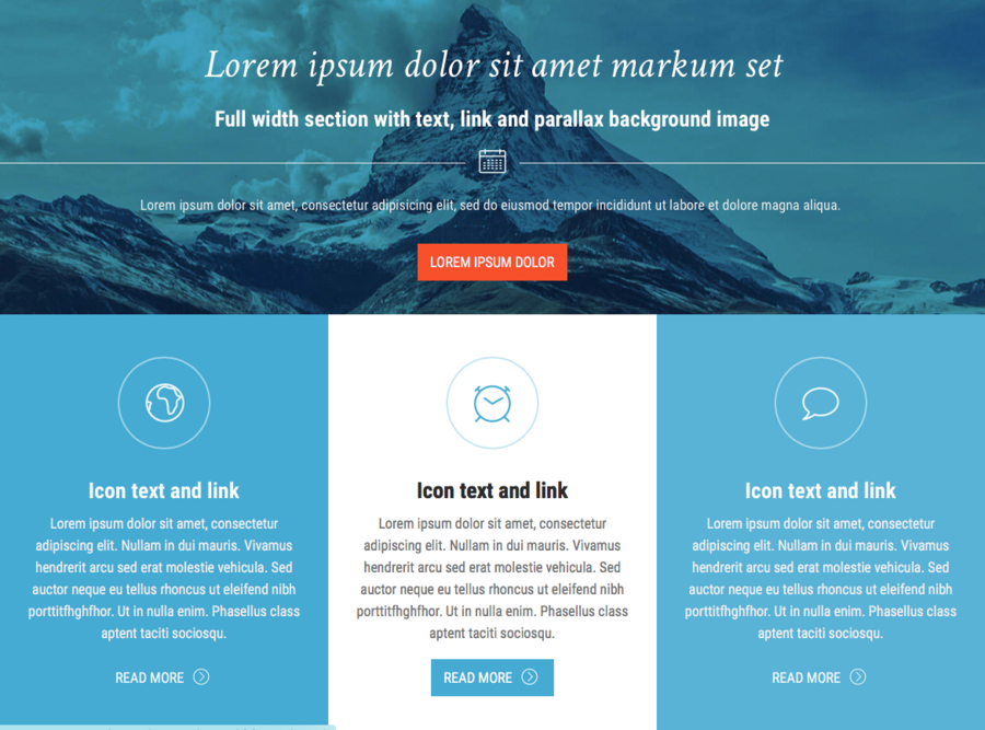 Was coding necessary to build this layout? Multiple types of content in one column with three columns of alternating color below it.